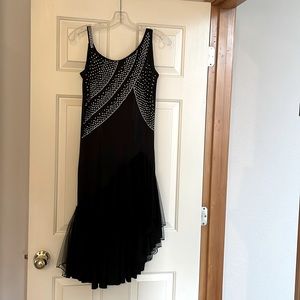 Black asymmetrical high low dance dress. Rhythm dance SZ L. New WOT. Stoning